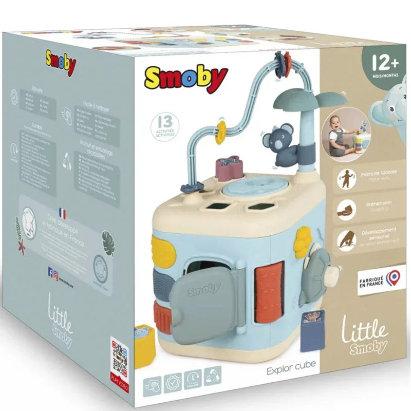 SMOBY Little Sensoryczna Kostka Aktywności dla Dzieci Sorter Labirynt 13w1 - zabawki-dla-dziewczynki