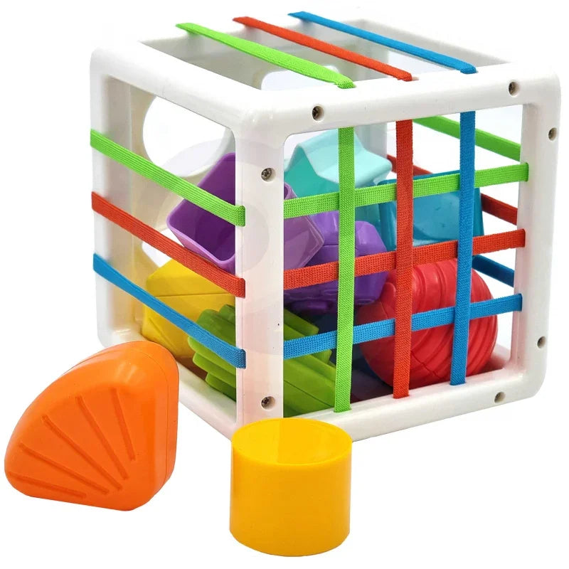 WOOPIE BABY Elastyczna Kostka Sensoryczna Sorter dla Dzieci Kolorowe Kształty 11 el. - zabawki-dla-dziewczynki