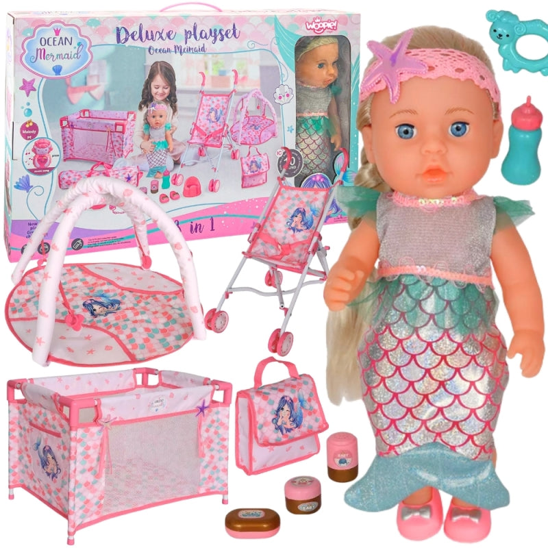 1-WOOPIE ROYAL Lalka Bobas 36 cm Syrenka Interaktywna Zestaw XXL Opiekunka 18w1-1