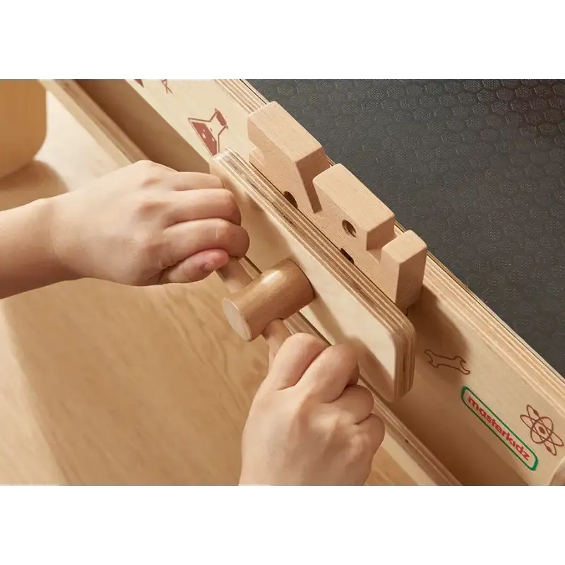 Drewniany warsztat MASTERKIDZ XXL Montessori STEM edukacyjna zabawka - zabawki-dla-dziewczynki