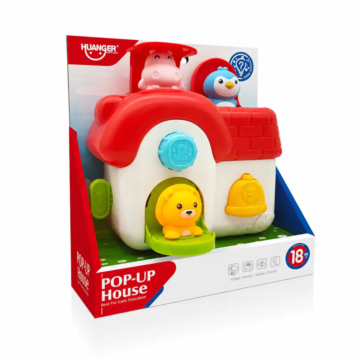 5-WOOPIE BABY Interaktywny Domek Pop-Up Wyskakujące Zwierzątka Zabawka Manipulacyjna 18m+-5
