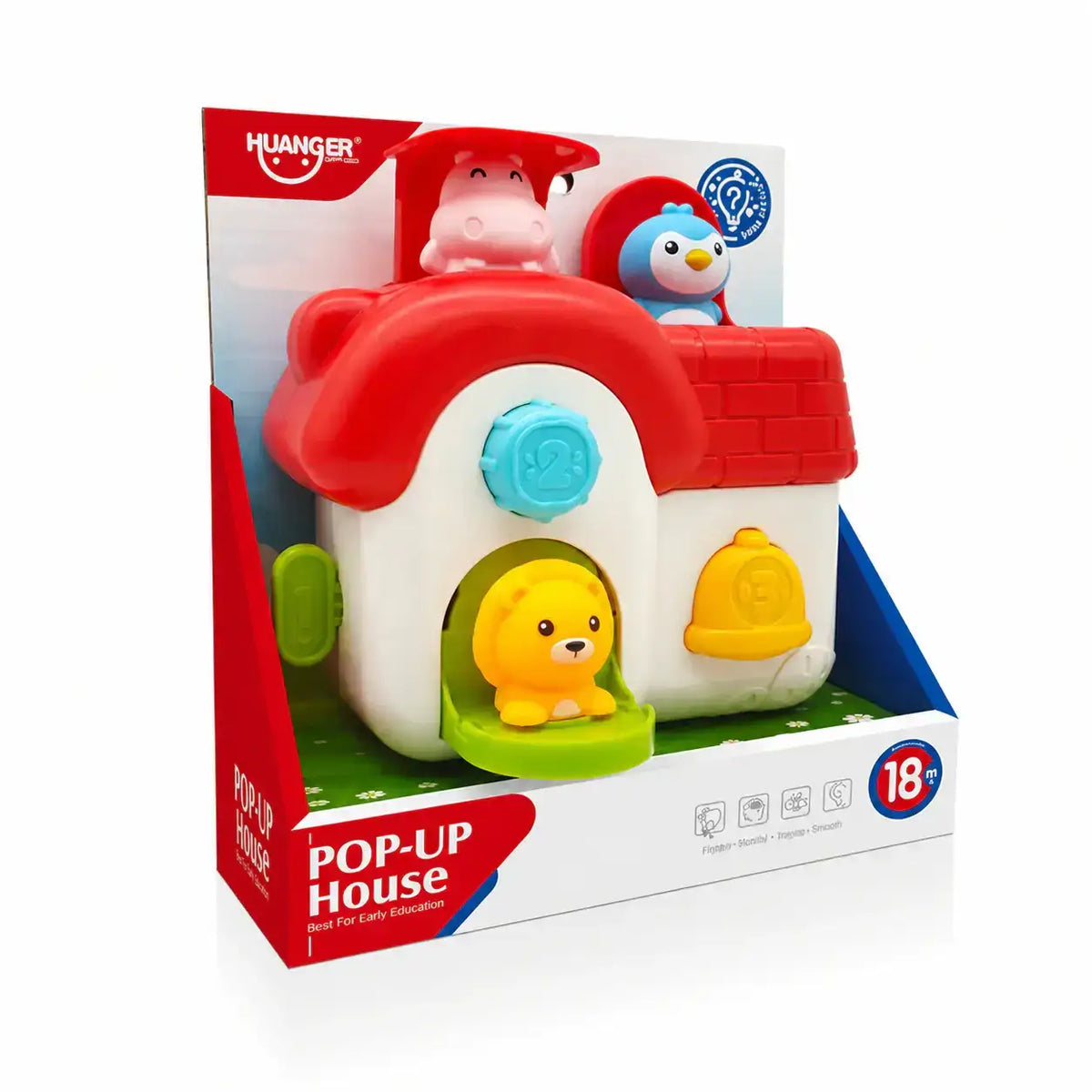 5-WOOPIE BABY Interaktywny Domek Pop-Up Wyskakujące Zwierzątka Zabawka Manipulacyjna 18m+-5