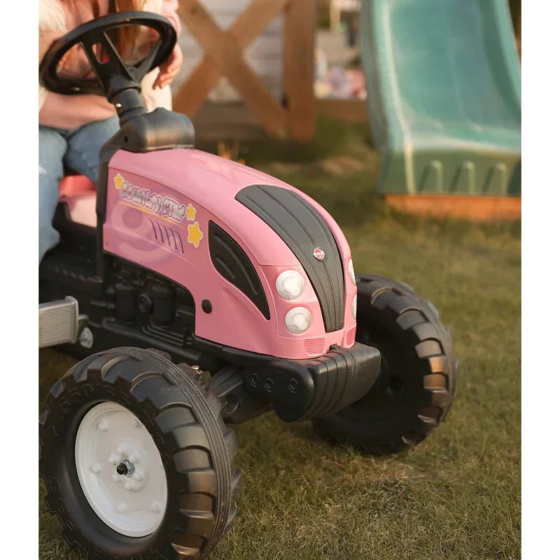 FALK Traktor Country Star Różowy na Pedały + Przyczepka i Klakson od 2 Lat. - zabawki-dla-dziewczynki
