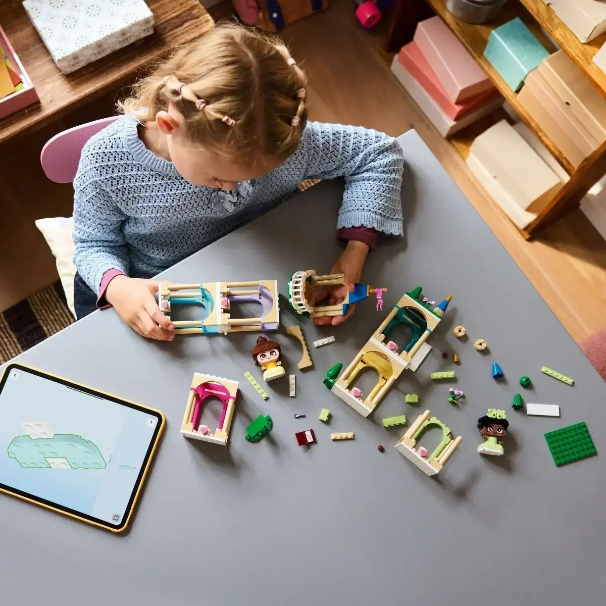 LEGO Disney 43291 Mała Bella i Tiana z zamkiem zestaw klocków dla dzieci - zabawki-dla-dziewczynki