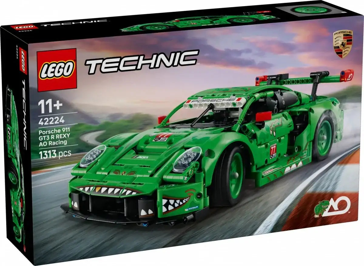 LEGO Technic Porsche 911 GT3 REXY AO Racing, zielony samochód do złożenia, zabawka dla dzieci - zabawki-dla-dziewczynki