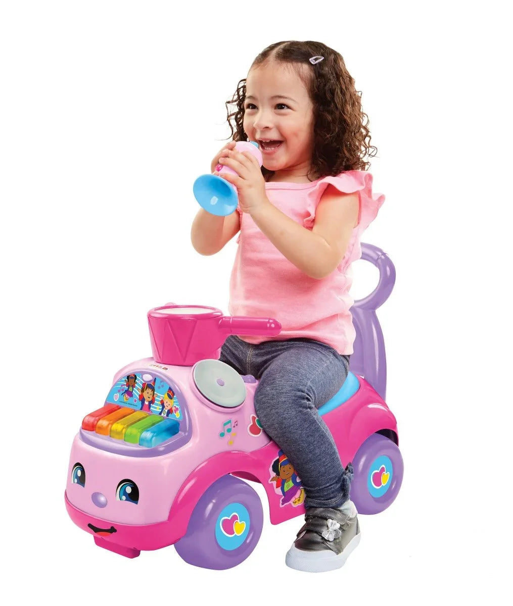 Jeździk Fisher Price Muzyczna Parada różowy - zabawki-dla-dziewczynki