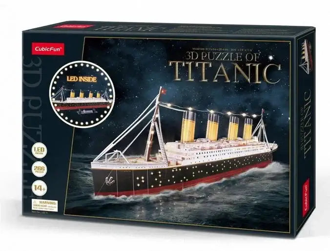 Cubic Fun 3D Puzzle Titanic LED model statku do samodzielnego składania - zabawki-dla-dziewczynki - zabawki-dla-dziewczynki