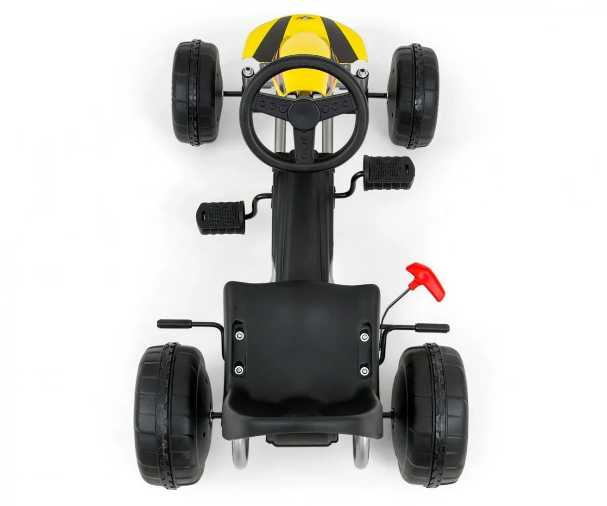 Gokart na pedały Viper Yellow - zabawki-dla-dziewczynki