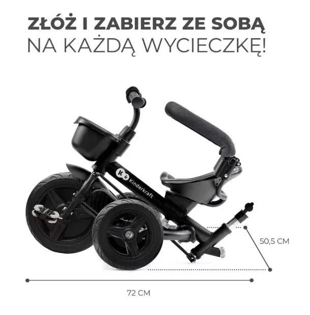 Rowerek trójkołowy AVEO MALACHITE GREY - zabawki-dla-dziewczynki