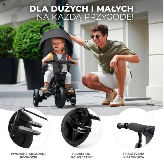 Rowerek trójkołowy AVEO MALACHITE GREY - zabawki-dla-dziewczynki