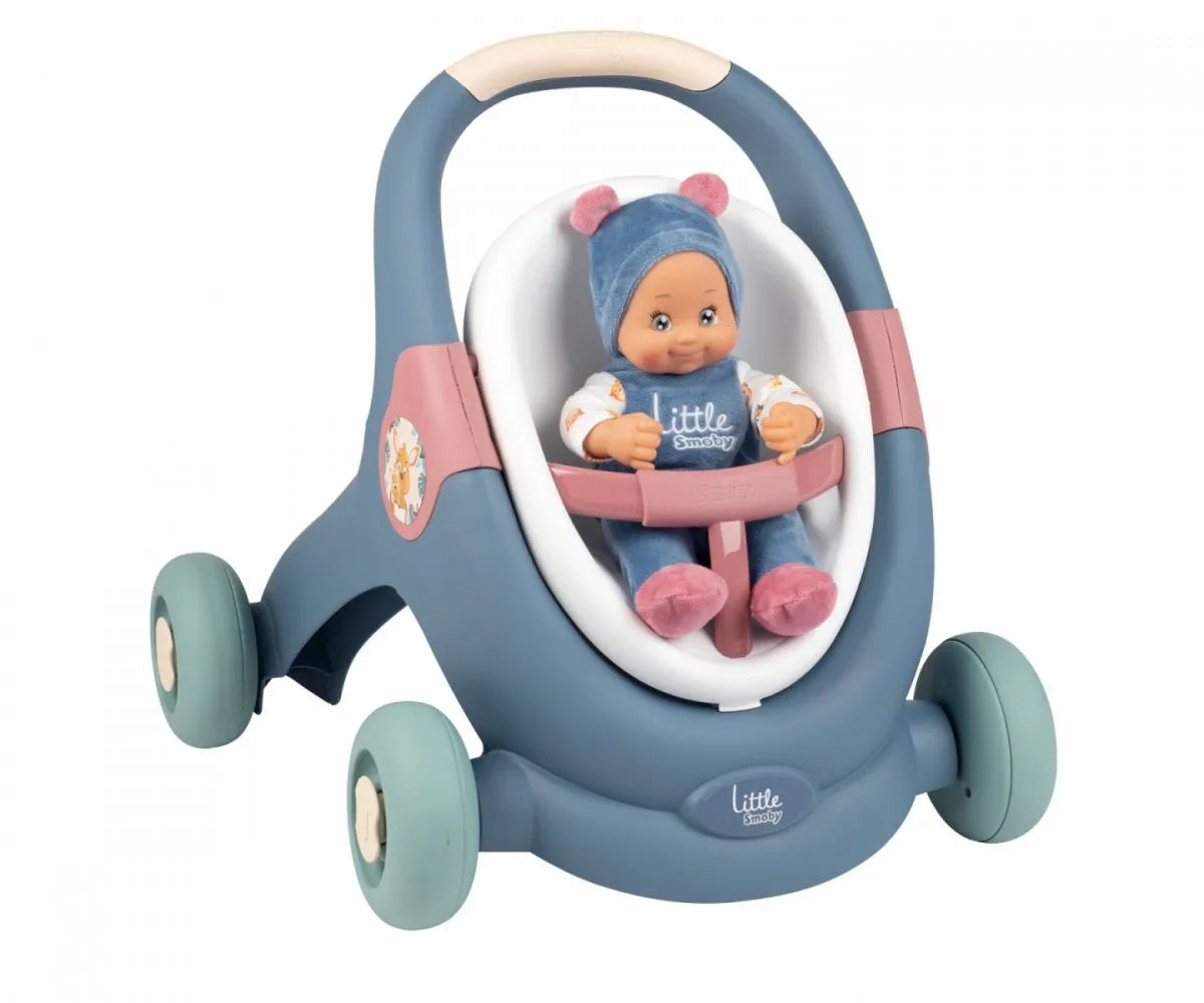 SMOBY Little Chodzik Pchacz 3w1 Wózek dla Dzieci + Lalka Bobas