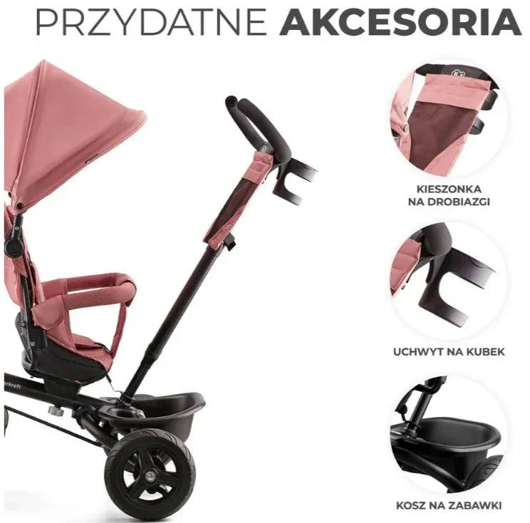 Rowerek trójkołowy AVEO ROSE PINK - zabawki-dla-dziewczynki