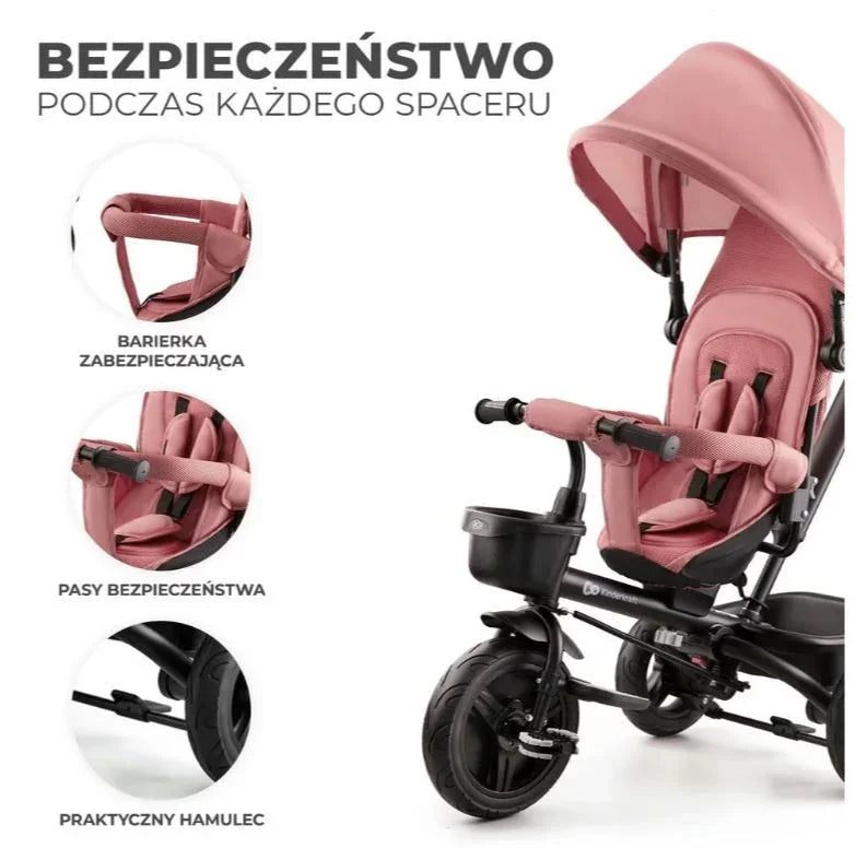 Rowerek trójkołowy AVEO ROSE PINK - zabawki-dla-dziewczynki