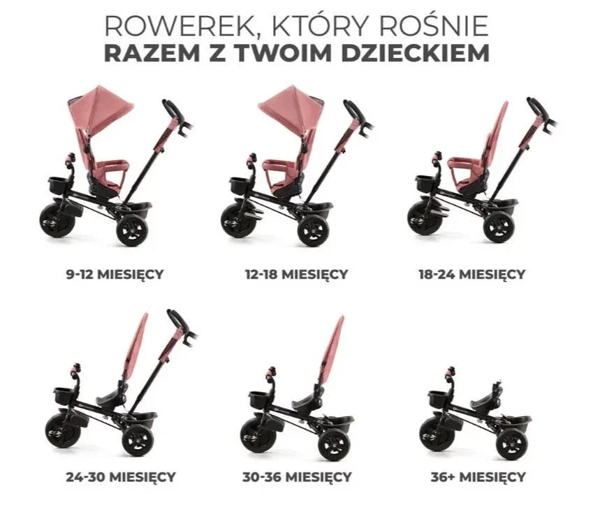 Rowerek trójkołowy AVEO ROSE PINK - zabawki-dla-dziewczynki