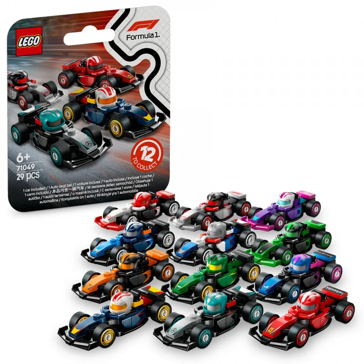 Klocki Minifigures 71049 Kolekcjonerski bolid F1 (display 36 sztuk) - zabawki-dla-dziewczynki