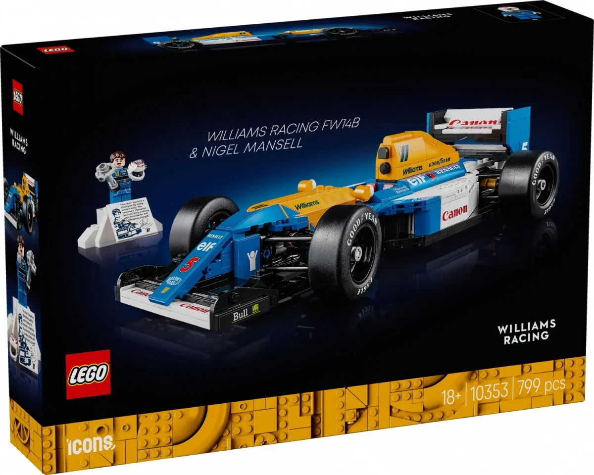Klocki Icons 10353 Williams Racing FW14B i Nigel Mansell - zabawki-dla-dziewczynki