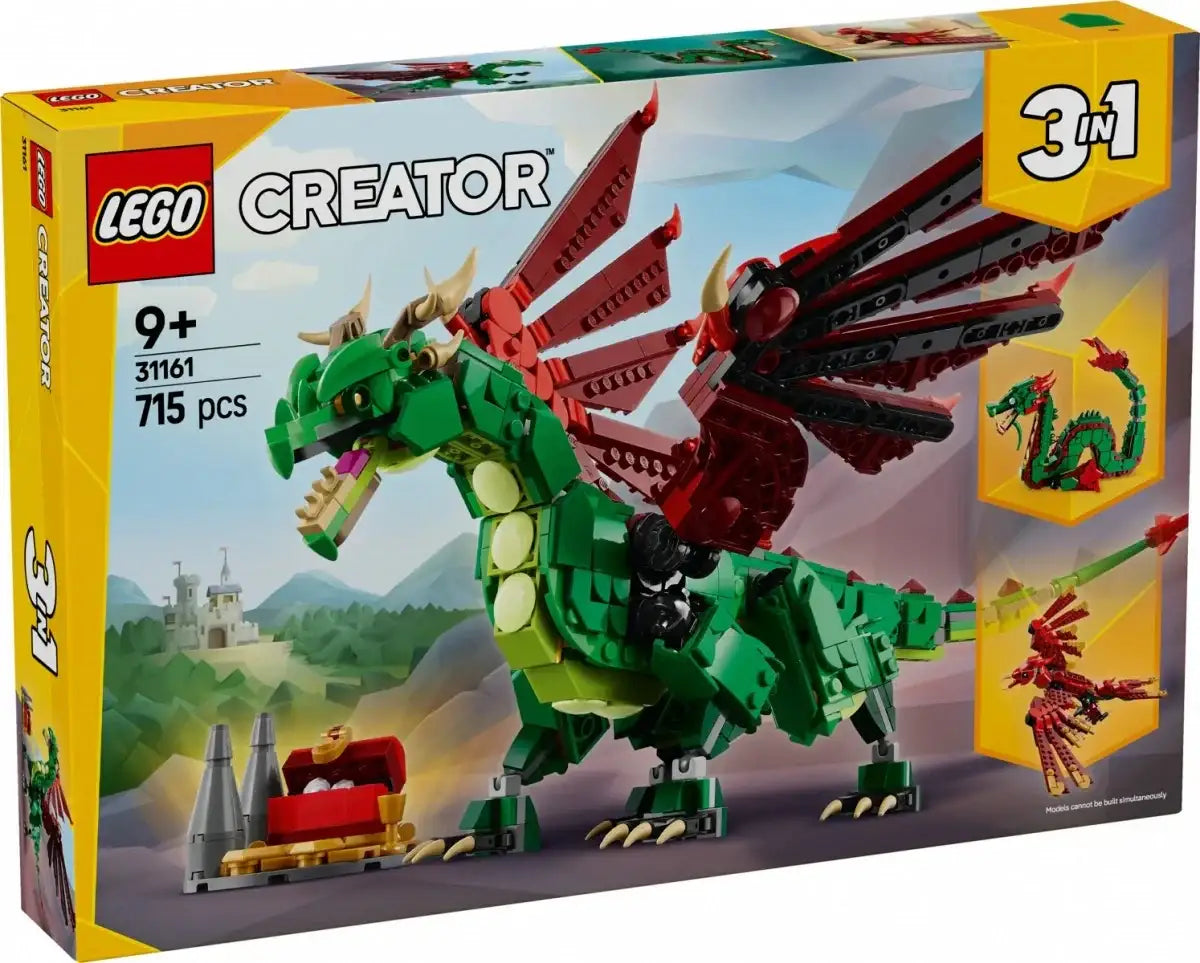 Zestaw LEGO Creator smok 3w1 dla dzieci, kreatywna zabawka dla dziewczynki, 715 elementów - zabawki-dla-dziewczynki