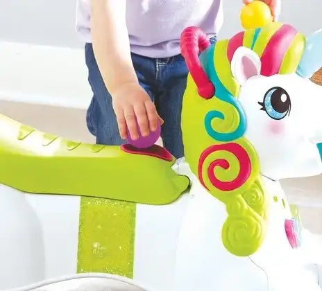 B-Kids Jeździk, Pchacz 3w1, Jednorożec, bezpieczna i edukacyjna zabawka dla dzieci od 1 roku życia- Jednorożec - zabawki-dla-dziewczynki