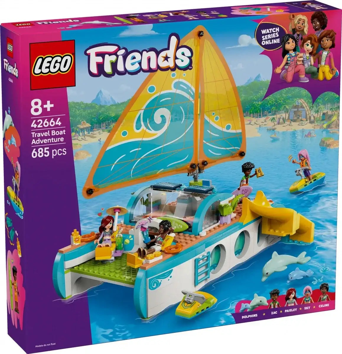 LEGO Friends 42664 widok łodzi z bohaterami - zabawki-dla-dziewczynki