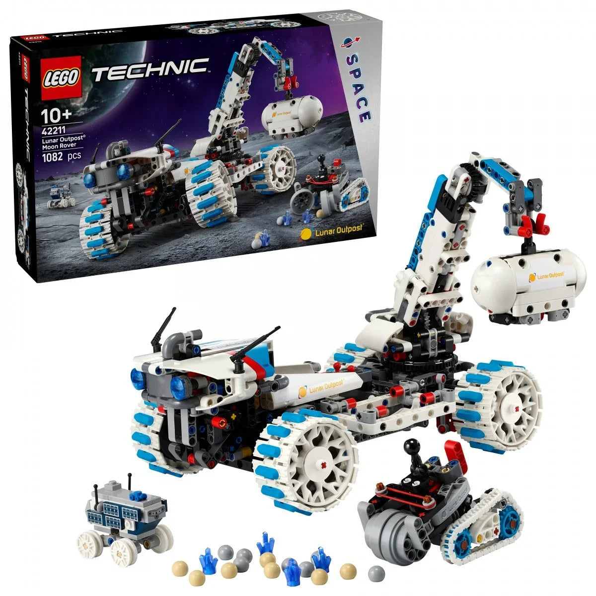 LEGO Klocki Technic 42211 Kosmiczny łazik księżycowy Lunar Outpost - zabawki-dla-dziewczynki