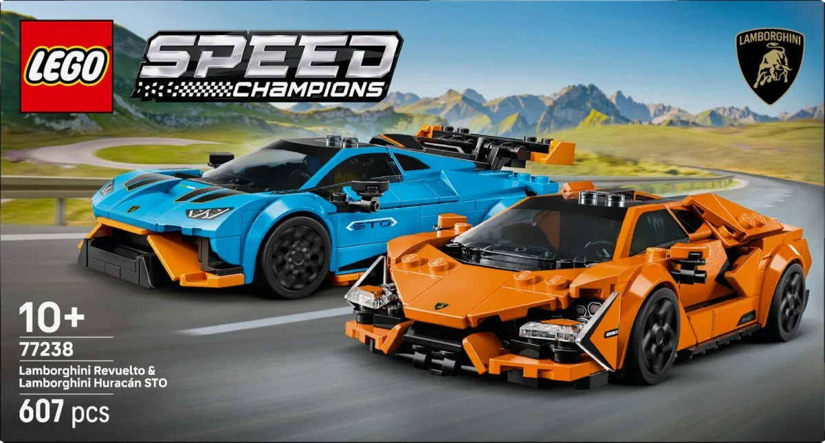 LEGO Klocki Speed Champions 77238 Lamborghini Revuelto i Huracan STO - zabawki-dla-dziewczynki