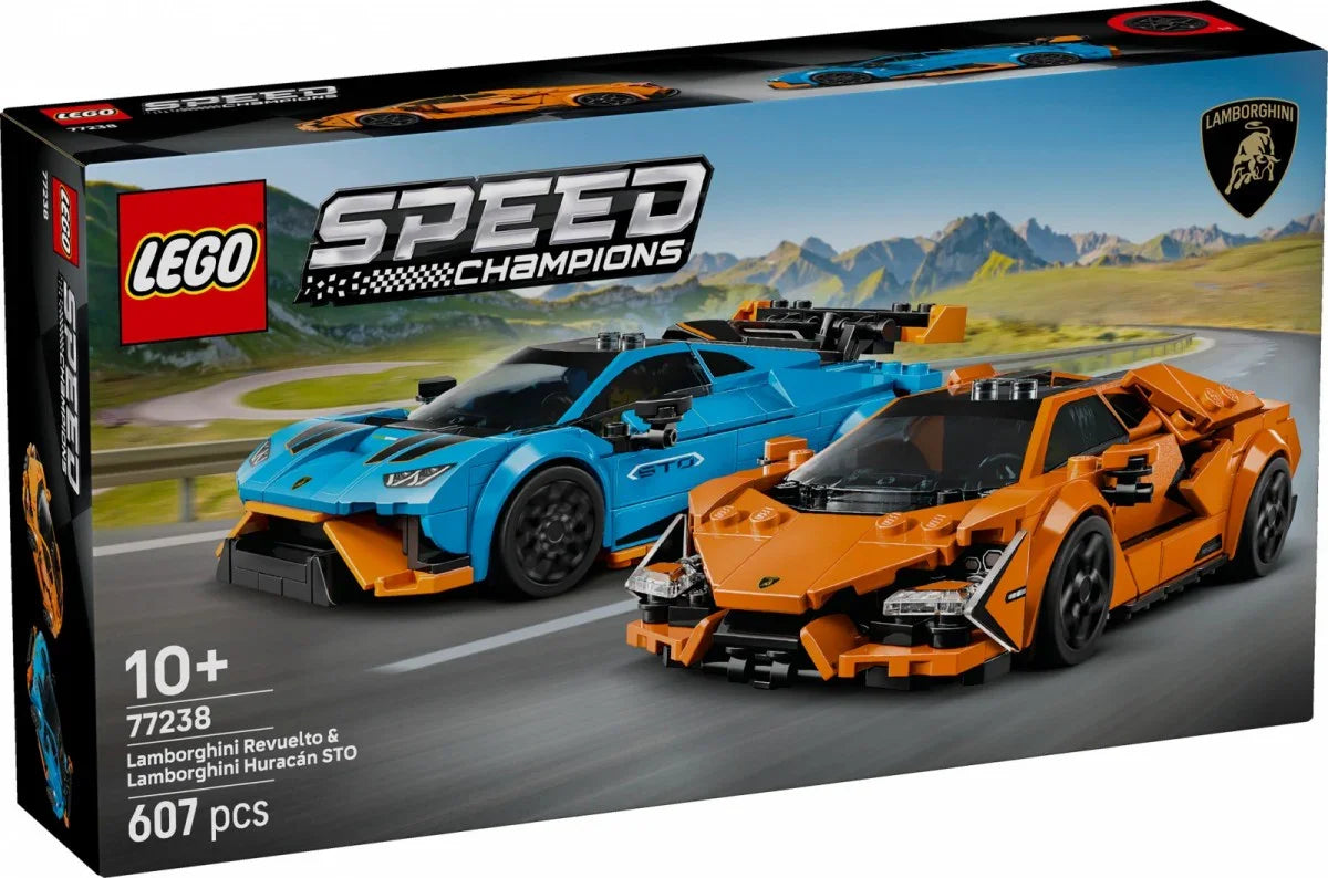 LEGO Klocki Speed Champions 77238 Lamborghini Revuelto i Huracan STO - zabawki-dla-dziewczynki