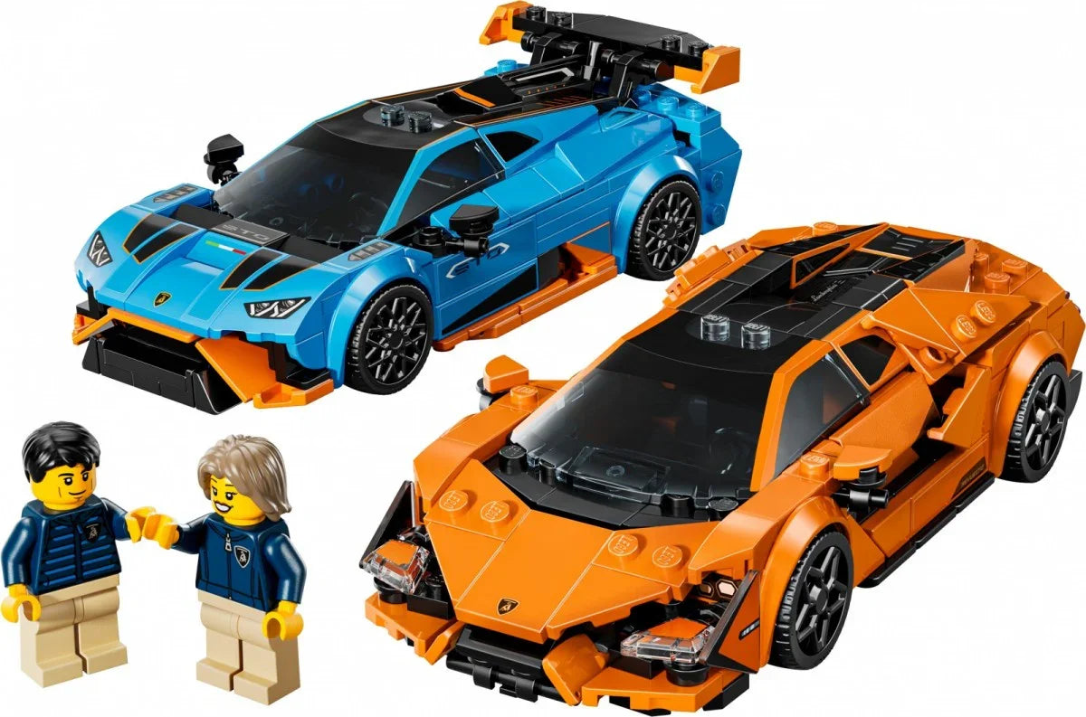 Klocki Speed Champions 77238 Lamborghini Revuelto i Huracan STO - zabawki-dla-dziewczynki
