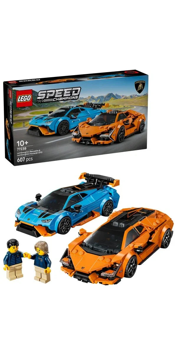 LEGO Klocki Speed Champions 77238 Lamborghini Revuelto i Huracan STO - zabawki-dla-dziewczynki