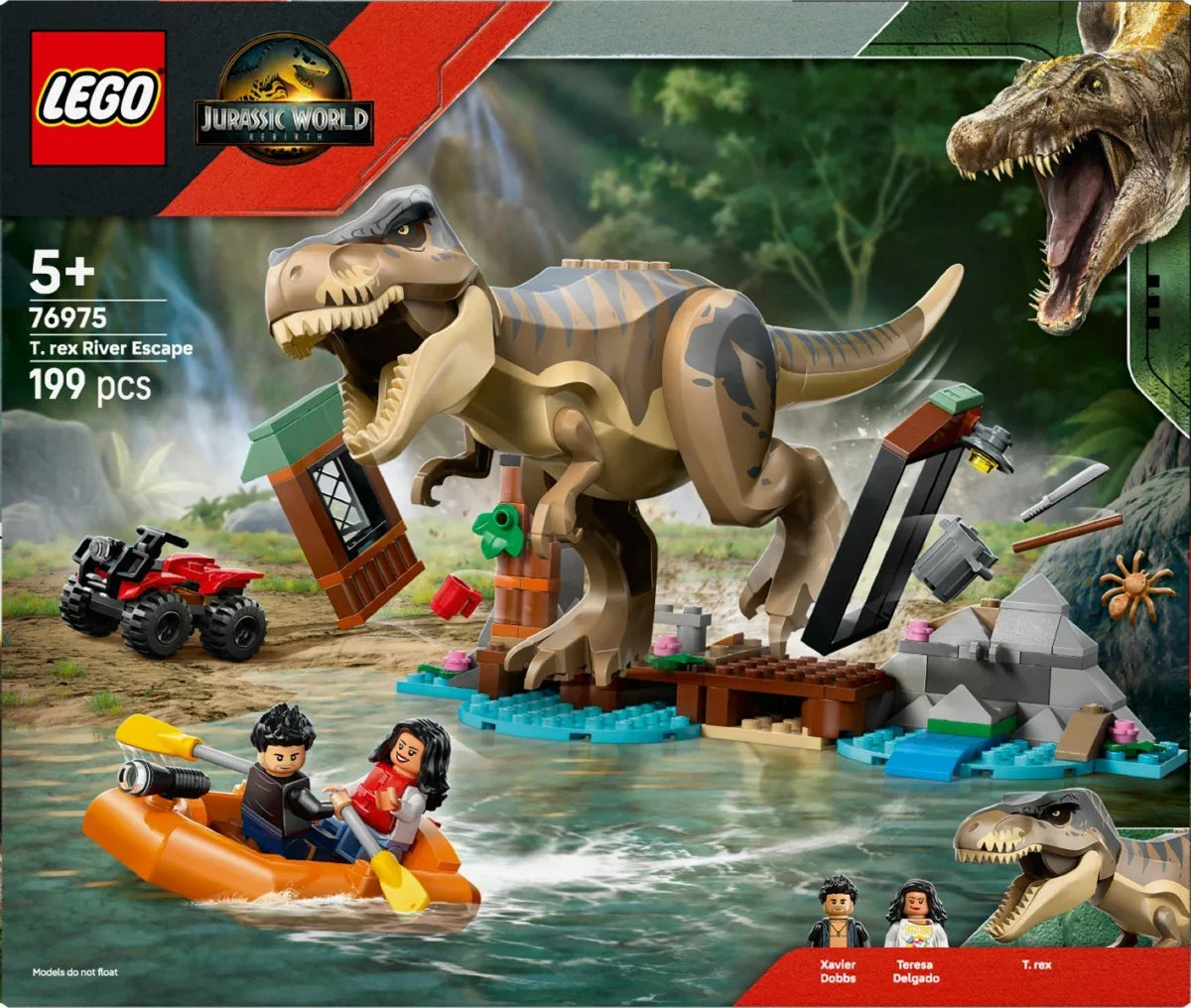 LEGO Klocki Jurassic World 76975 Ucieczka rzeką przed tyranozaurem - zabawki-dla-dziewczynki