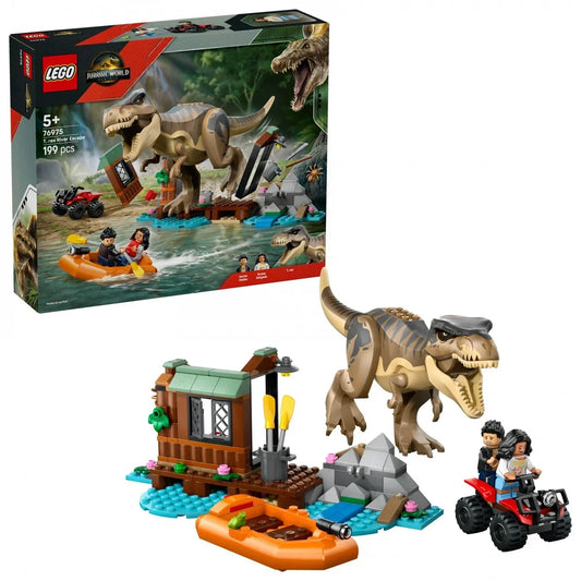 LEGO Klocki Jurassic World 76975 Ucieczka rzeką przed tyranozaurem - zabawki-dla-dziewczynki
