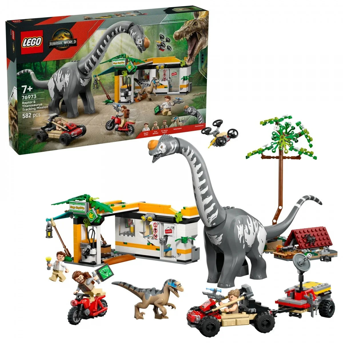 LEGO Klocki Jurassic World 76973 Na tropie tytanozaura i raptora - zabawki-dla-dziewczynki