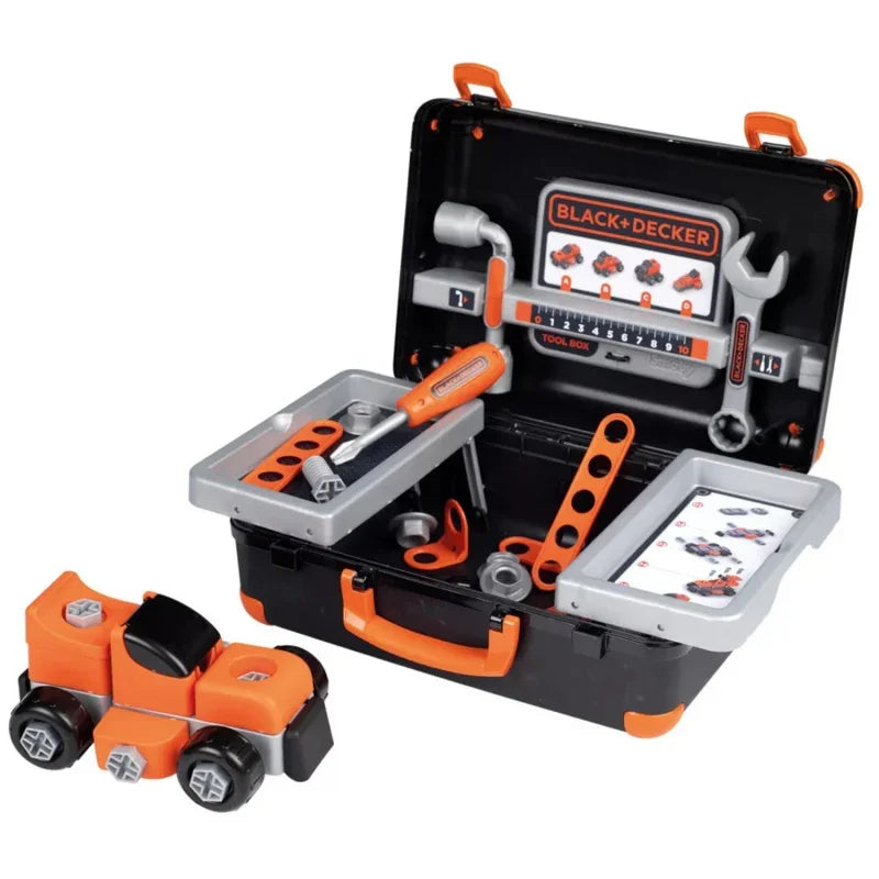 Smoby Black & Decker Walizka z Narzędziami + Samochód w Częściach - zabawki-dla-dziewczynki