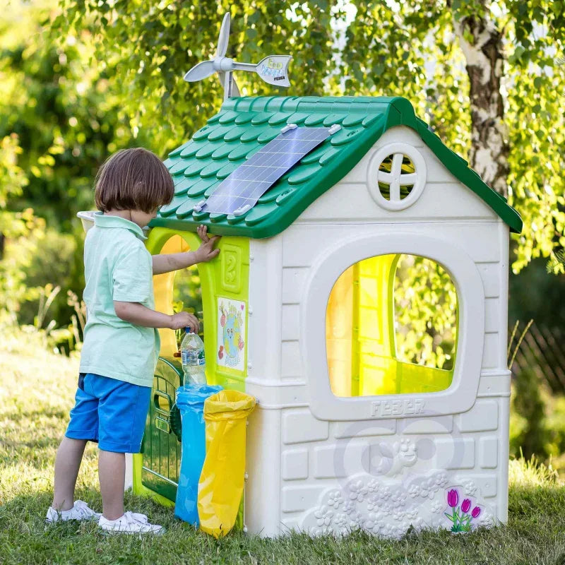 FEBER Domek Domek ogrodowy Eco Karmnik Segregacja Odpadów Imitacja Panelu Słonecznego - zabawki-dla-dziewczynki