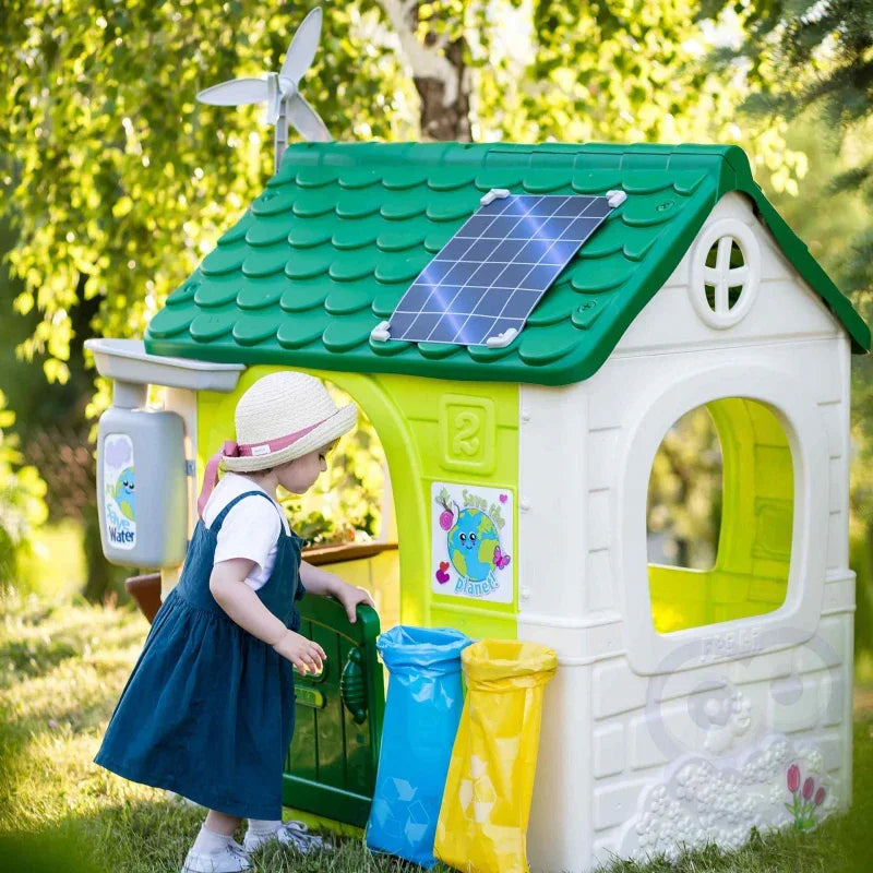 FEBER Domek Domek ogrodowy Eco Karmnik Segregacja Odpadów Imitacja Panelu Słonecznego - zabawki-dla-dziewczynki