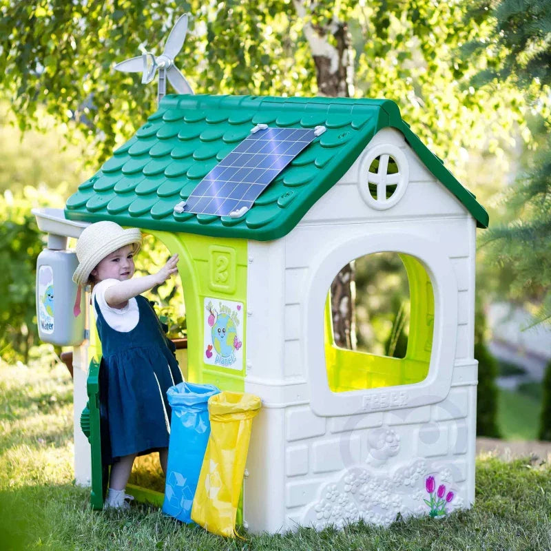 FEBER Domek Domek ogrodowy Eco Karmnik Segregacja Odpadów Imitacja Panelu Słonecznego - zabawki-dla-dziewczynki