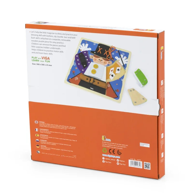 Tablica edukacyjna VIGA Klamry Zamki Magik do zabawy manualnej - zabawki-dla-dziewczynki