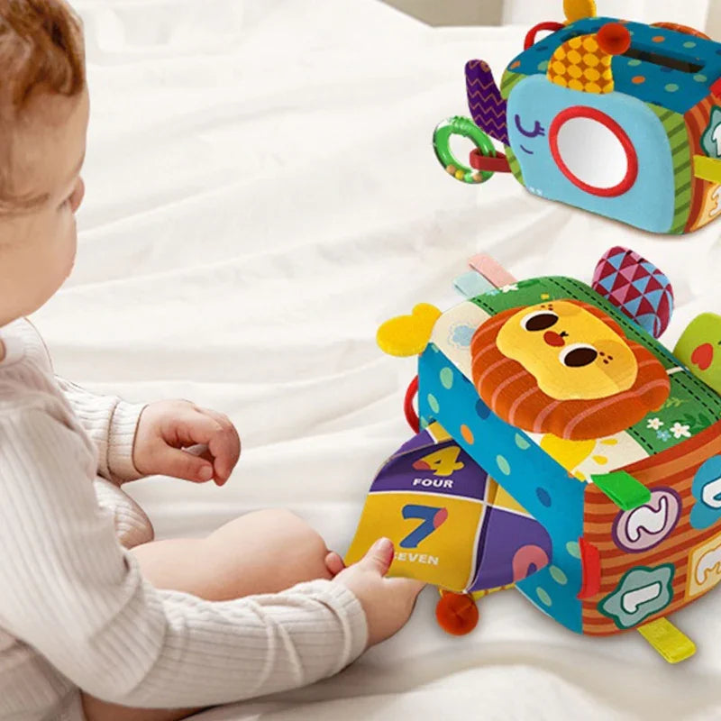 WOOPIE BABY Zabawka Edukacyjna Sensoryczna Pani Metka Pudełeczko Chusteczek - zabawki-dla-dziewczynki