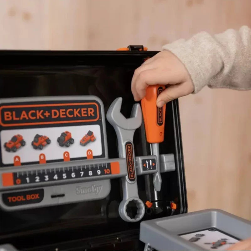 Smoby Black & Decker Walizka z Narzędziami + Samochód w Częściach - zabawki-dla-dziewczynki