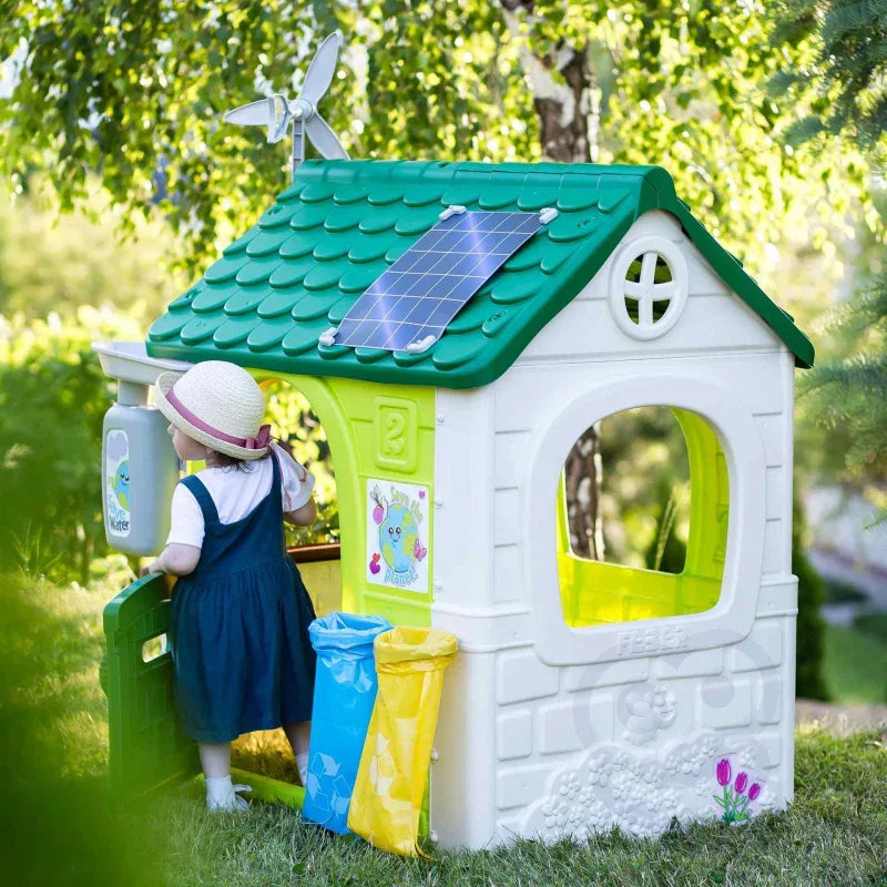 FEBER Domek Domek ogrodowy Eco Karmnik Segregacja Odpadów Imitacja Panelu Słonecznego - zabawki-dla-dziewczynki