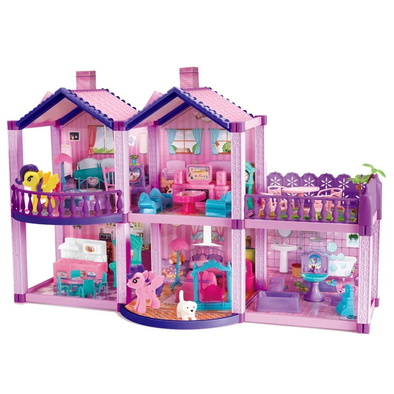 WOOPIE Domek dla Lalek Kucyków PONY FANTASY VILLA 120 el. - zabawki-dla-dziewczynki
