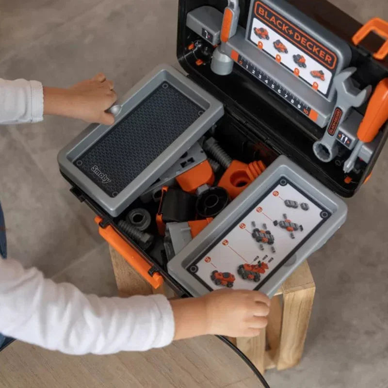 Smoby Black & Decker Walizka z Narzędziami + Samochód w Częściach - zabawki-dla-dziewczynki