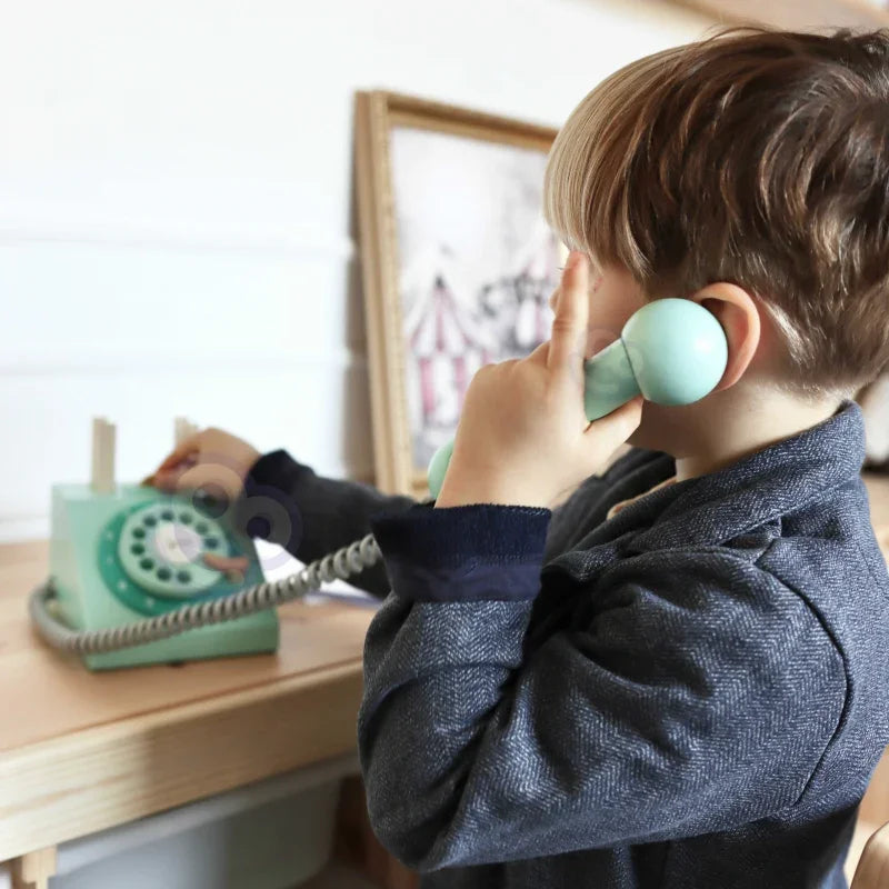 CLASSIC WORLD Klasyczny Drewniany Telefon dla Dzieci 4 el. - zabawki-dla-dziewczynki