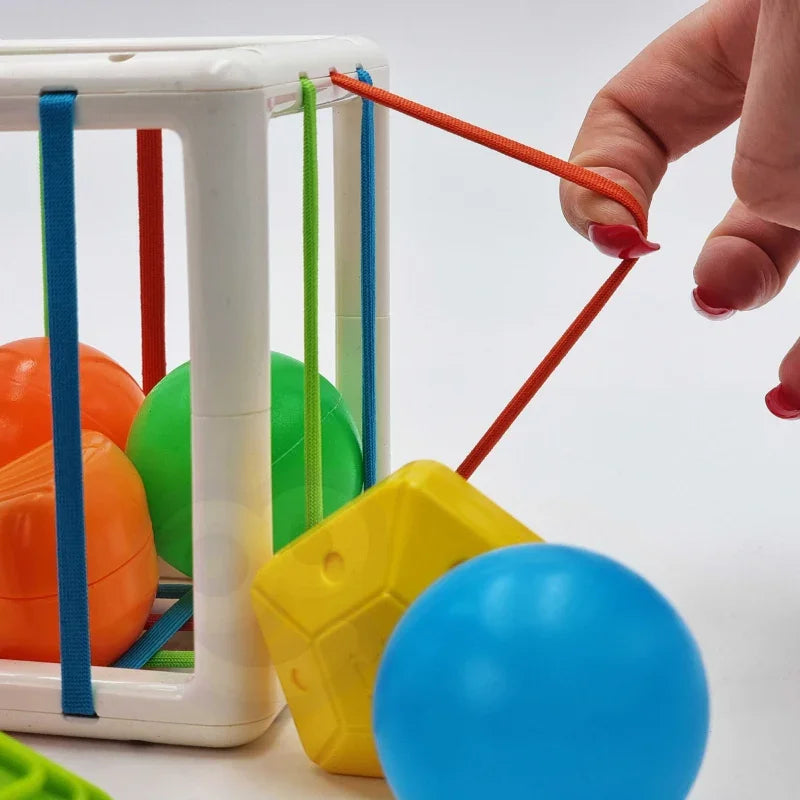 WOOPIE BABY Elastyczna Kostka Sensoryczna Sorter dla Dzieci Kolorowe Kształty 13 el. - zabawki-dla-dziewczynki