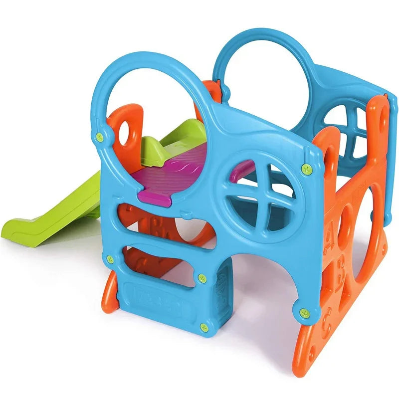 FEBER Duży Plac Zabaw Activity Center Zjeżdżalnia 100 cm Ścianka Wspinaczkowa Kształty - zabawki-dla-dziewczynki