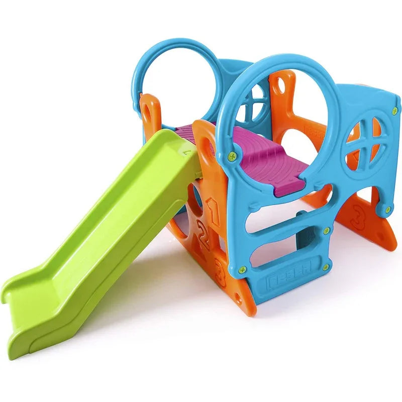 FEBER Duży Plac Zabaw Activity Center Zjeżdżalnia 100 cm Ścianka Wspinaczkowa Kształty - zabawki-dla-dziewczynki