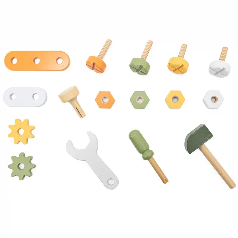 VIGA PolarB Skrzynka z Narzędziami Zestaw Drewniany - zabawki-dla-dziewczynki