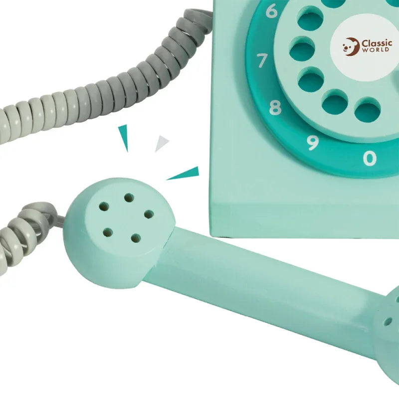CLASSIC WORLD Klasyczny Drewniany Telefon dla Dzieci 4 el. - zabawki-dla-dziewczynki