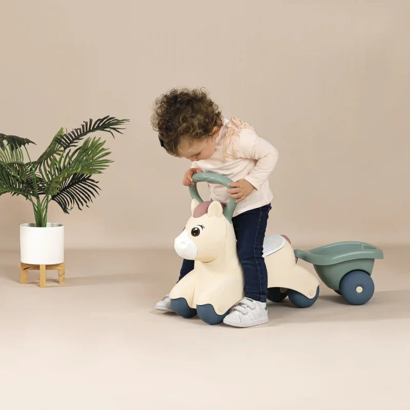 SMOBY Little Pierwszy Jeżdzik Pony Ride-On Kucyk z Przyczepką - zabawki-dla-dziewczynki