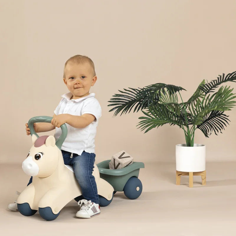 SMOBY Little Pierwszy Jeżdzik Pony Ride-On Kucyk z Przyczepką - zabawki-dla-dziewczynki