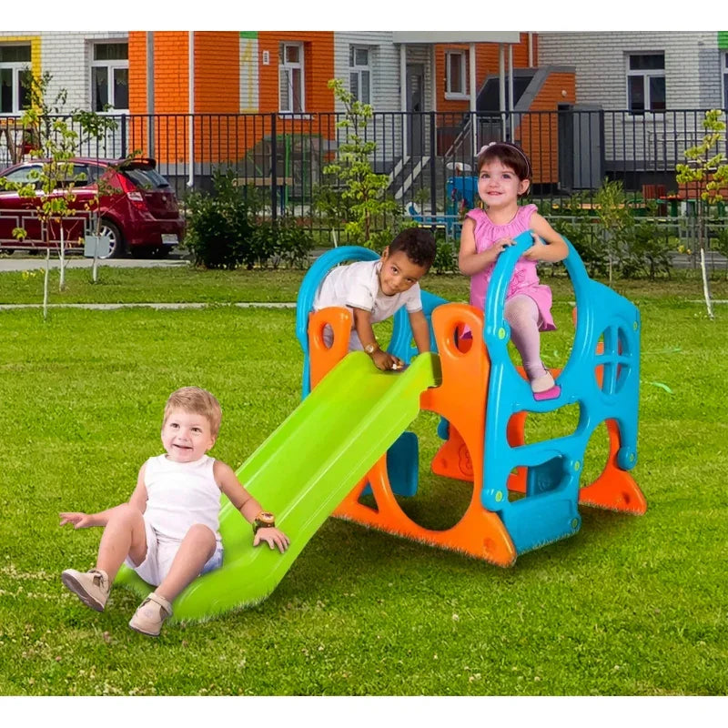 FEBER Duży Plac Zabaw Activity Center Zjeżdżalnia 100 cm Ścianka Wspinaczkowa Kształty - zabawki-dla-dziewczynki